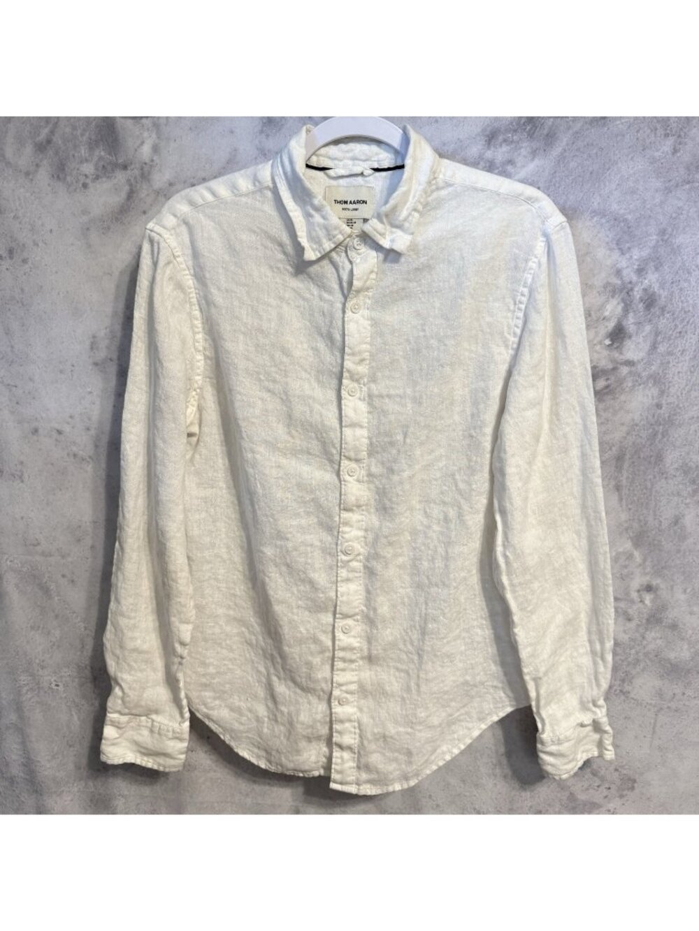 Thom Aaron Linen Shirt Mens Medium M Long Sleeve Button Up